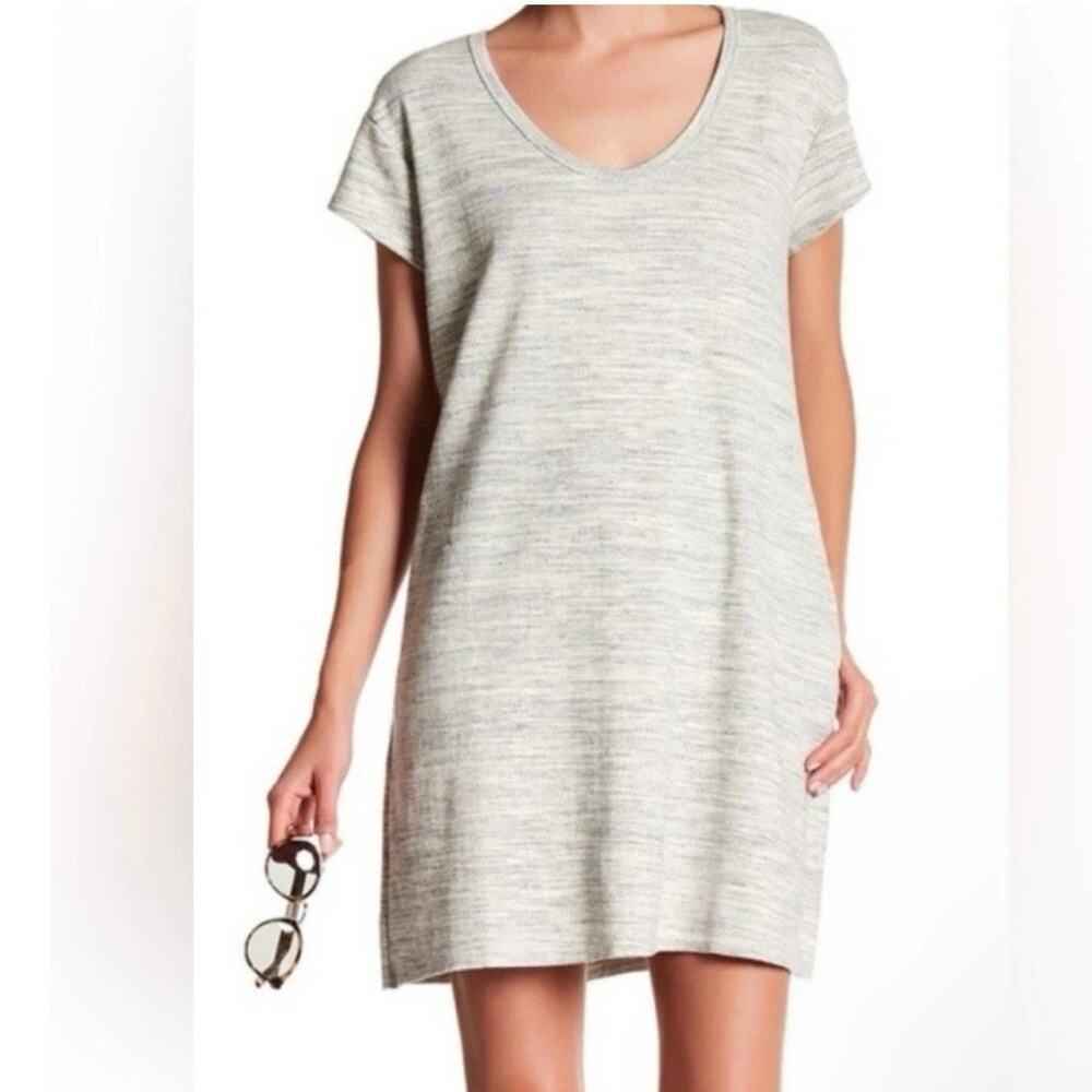 ATM T-Shirt Dress — S Gray Cotton Neutral Minimalist Everyday Summer Basic